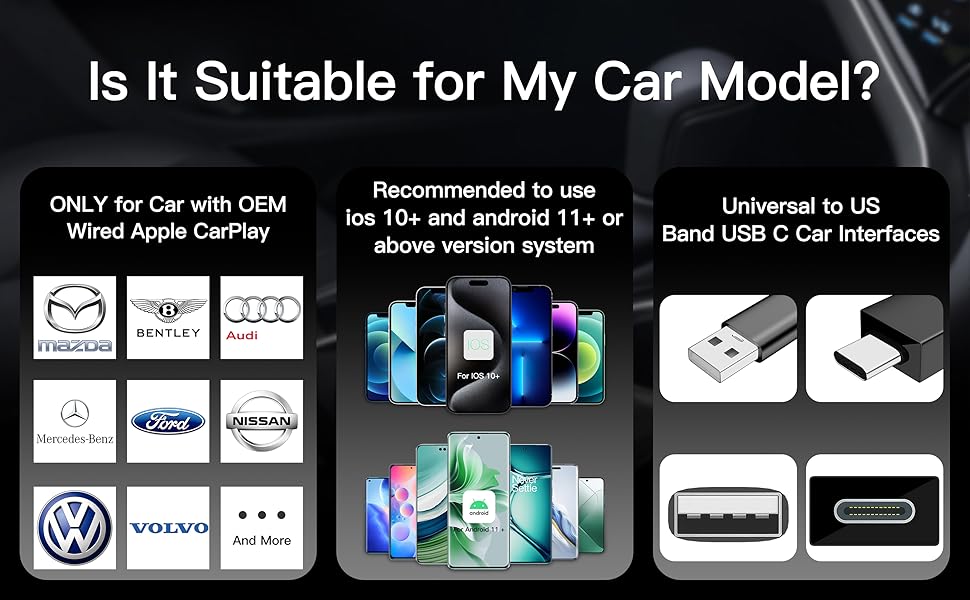 Widely compatible, compatible with 95% of the models on the market, compatible with iOS and Android