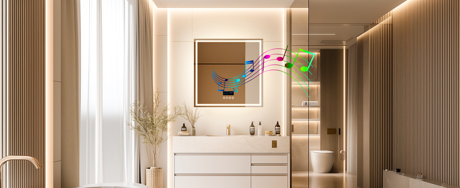 specchio Bagno con Luce Specchio Bagno LED con Bluetooth 3 Temperature Colore Dimmerabile 