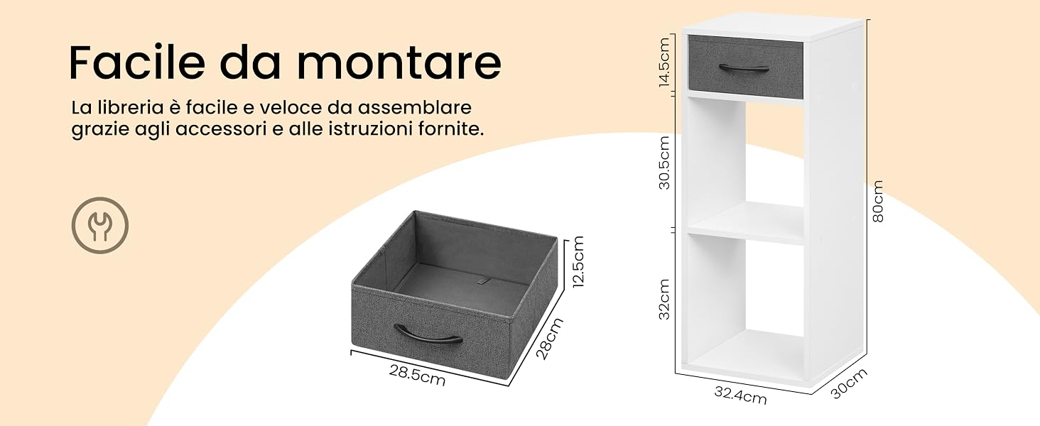 Schema di montaggio che mostra le dimensioni di un contenitore modulare.