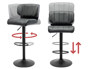 WOLTU Bar Stool. Breakfast Bar Stool with Back. Footrest. Swivel Chair for Living Room