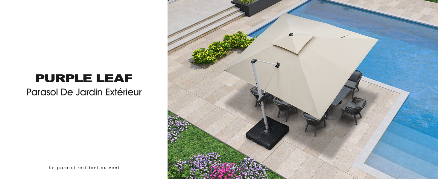 parasol de jardin exterieur avec base