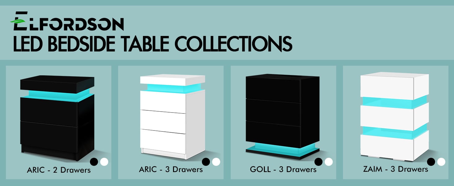 ELFORDSON LED Bedside Table