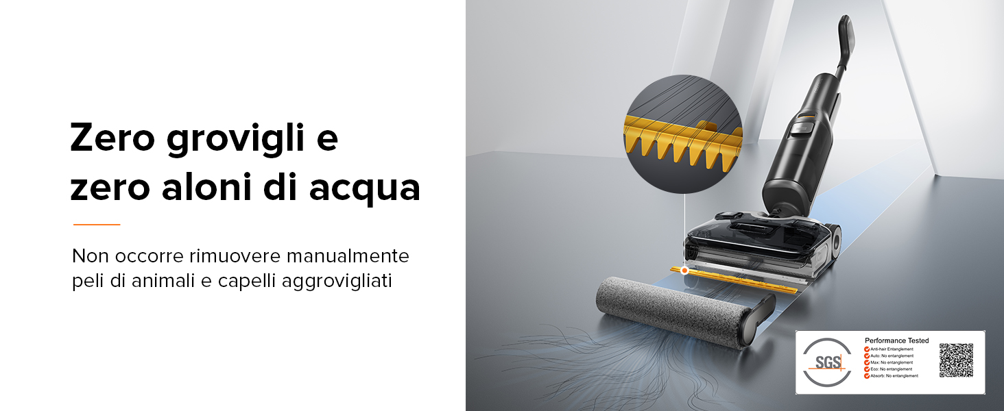 Roborock F25 Aspirapolvere Lavapavimenti 2-in-1 - 20.000 Pa Potenza - Autopulizia E Asciugatura 90°C - Senza Fili - Foto 3