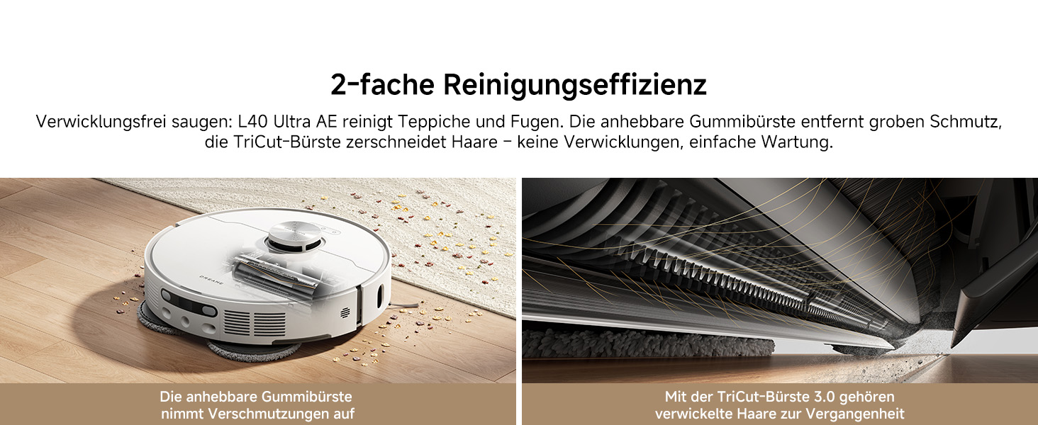 2-fache Reinigungseffizienz