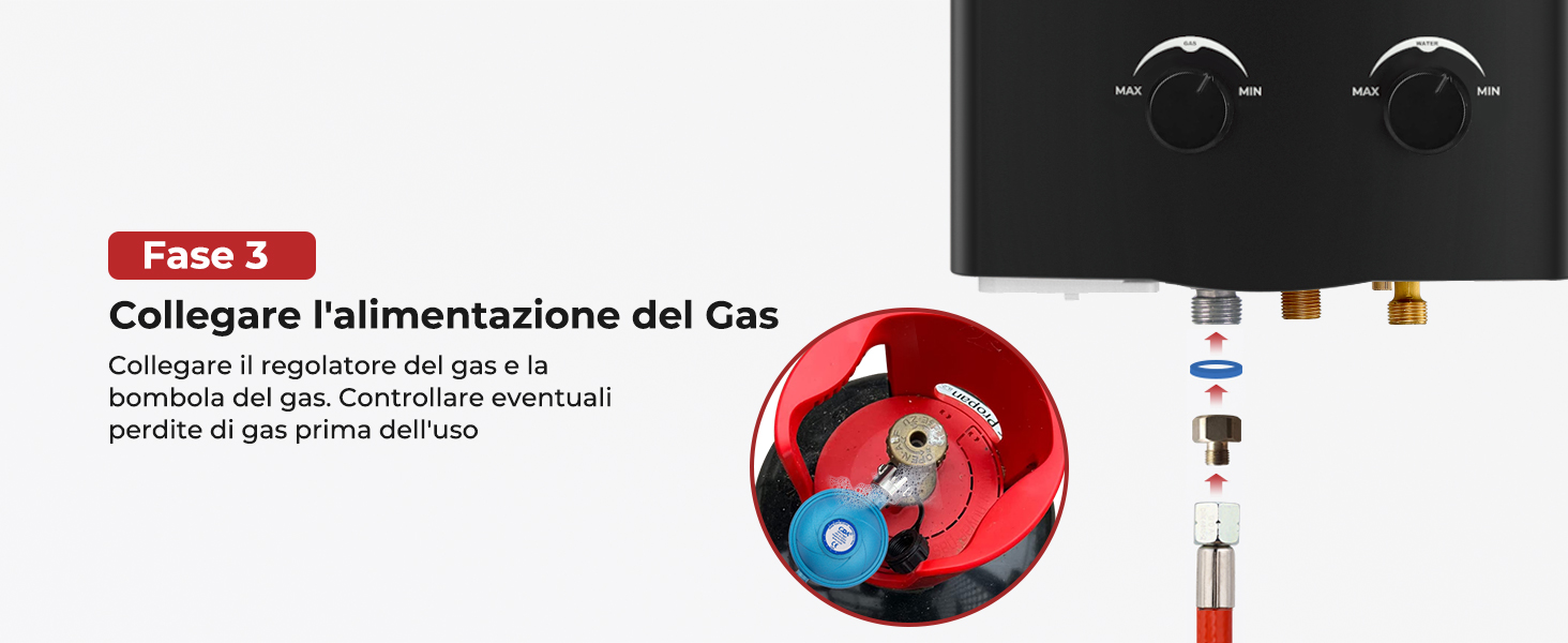 Étape 4 : Connecter l'alimentation en gaz