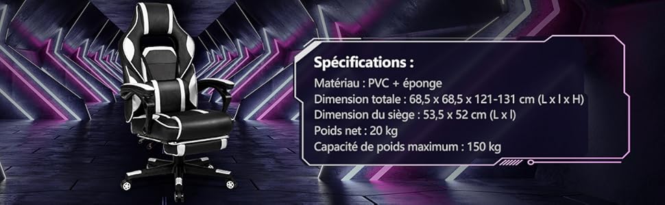 Chaise Gaming Cuir PVC