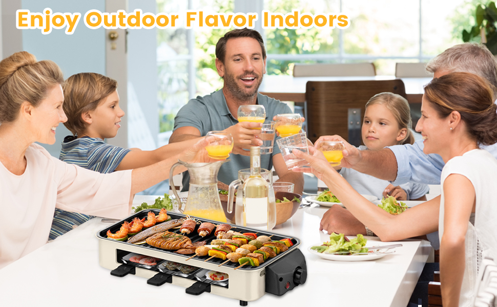 elektrischer Indoor-Grill, rauchfreier Indoor-Grill, koreanischer BBQ-Grill für drinnen Raclette-Grill, Elektrogrill