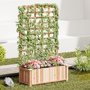 raised garden bed privacy screen outdoor vertical garden planter