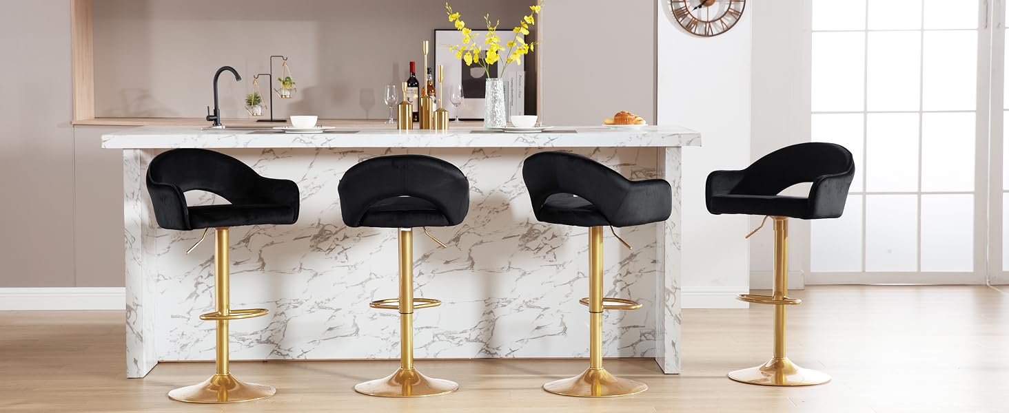 WOLTU Taburete de Bar Juego de 2, Silla de Bar, Altura Ajustable