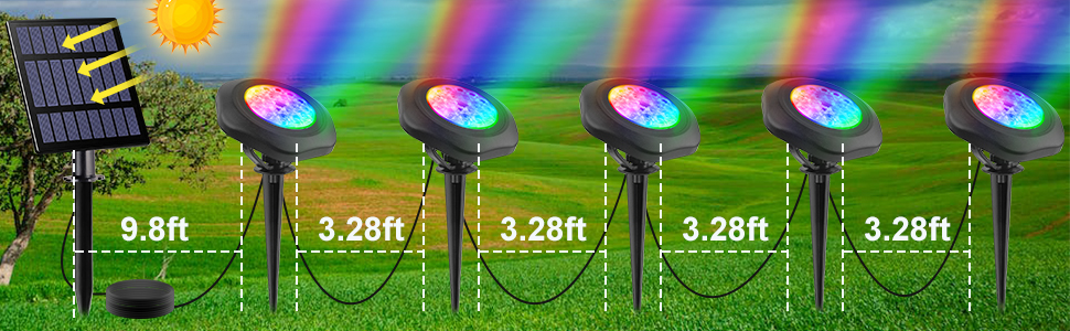 Lampes Solaires De Bassin Submersibles T-SUN - Lot De 5 Spots LED 6 Couleurs IP68 Étanches Pour Étang, Piscine & Jardin