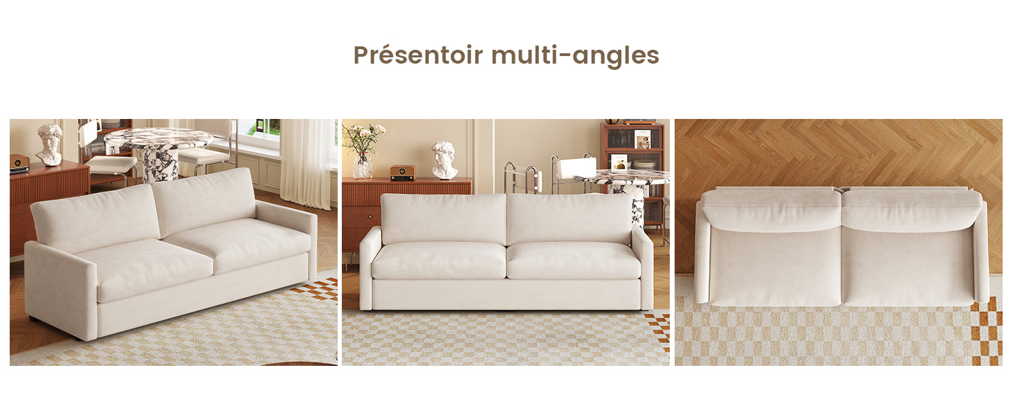Canapé causeuse beige