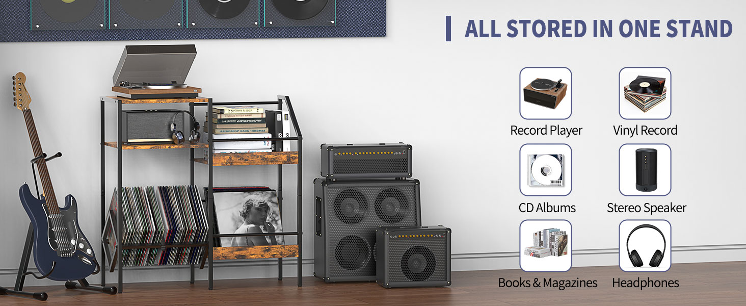 Text reads 'ALL STORED IN ONE STAND'.