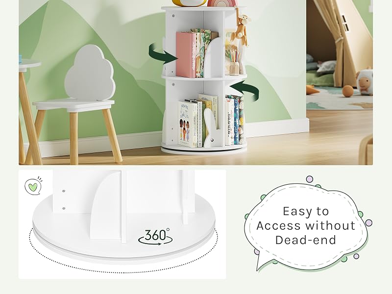 360° rotating book shelf for children - the children's room