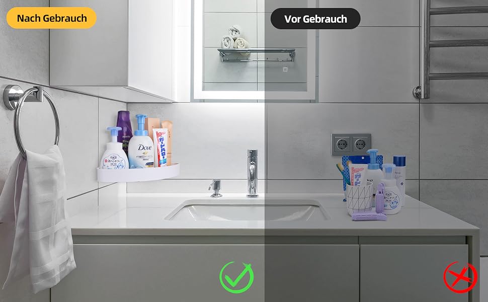une salle de bain avec lavabo et miroir