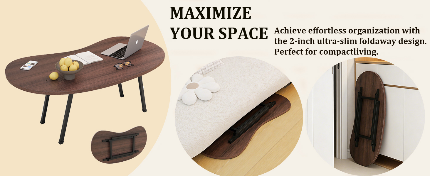 foldable coffee table for small spaces,making it easy to store under a sofa,bed