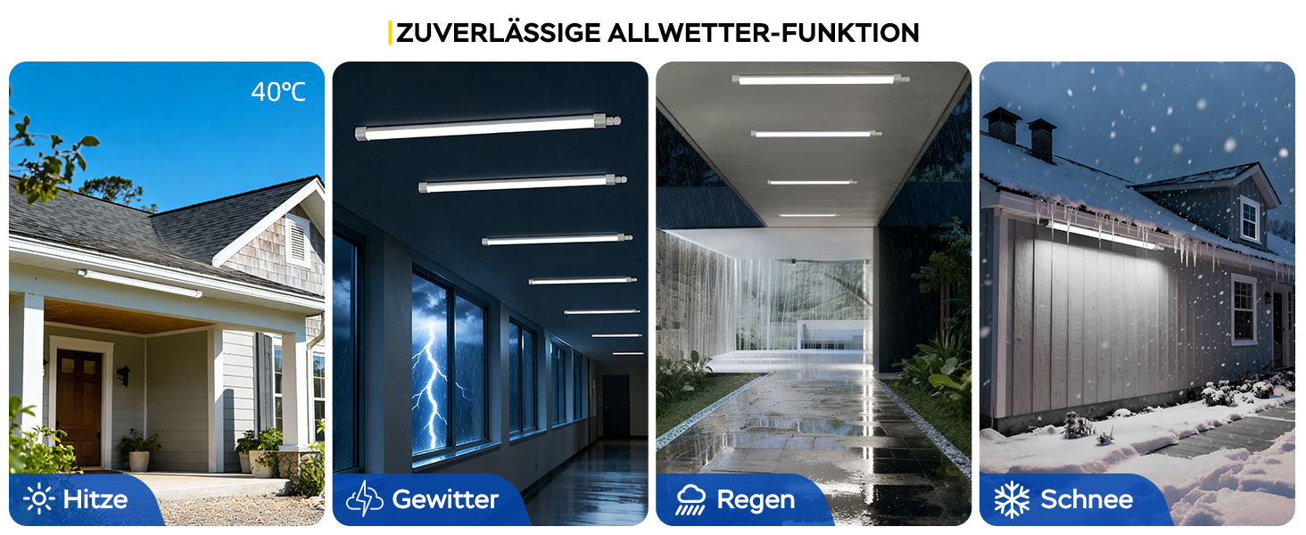Serie von vier architektonischen Außenbildern, die moderne Gebäude mit Glas- und Metallfassaden unter unterschiedlichen Lichtverhältnissen und Winkeln zeigen.