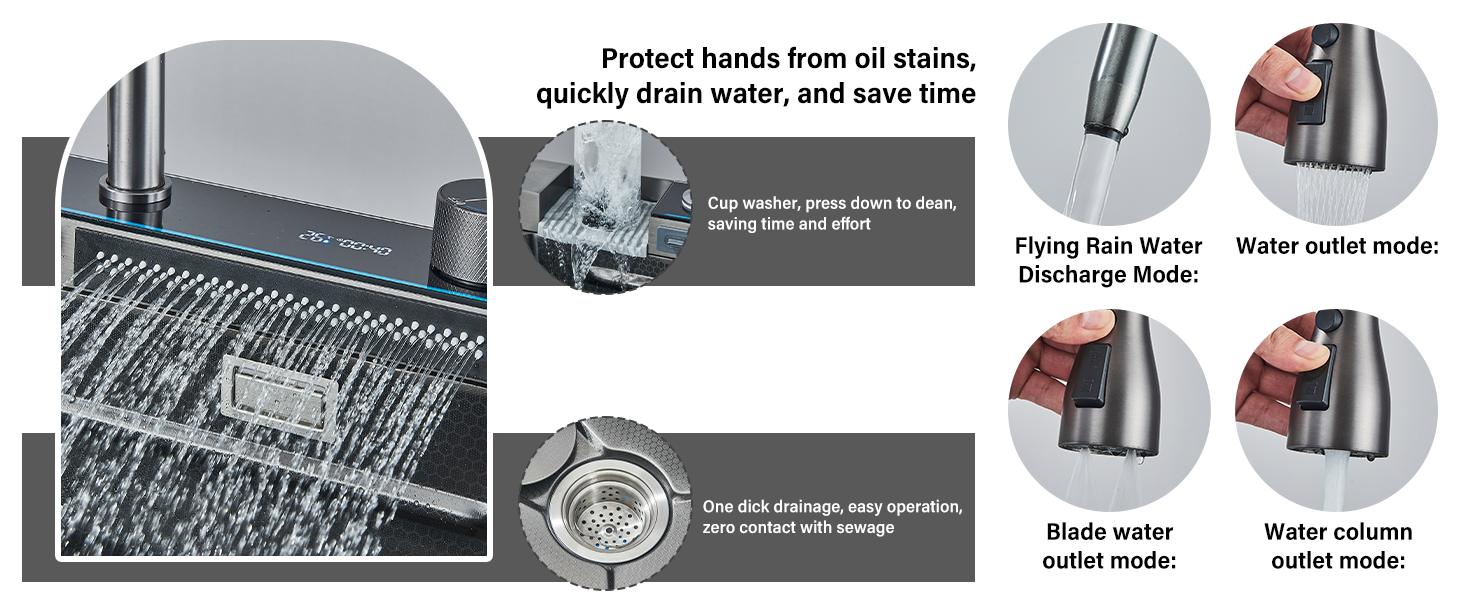 pressurised Cup Washer and Other Accessories Workstation Kitchen Sink Ackwave Single Bowel Sink sets