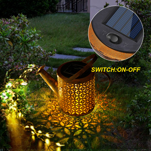 Lanterne Solaire Extérieur Forme Arrosoir De Noël | Éclairage Automatique LED | Pour Jardin, Allée, Terrasse | IP44 Résistant Aux Intempéries