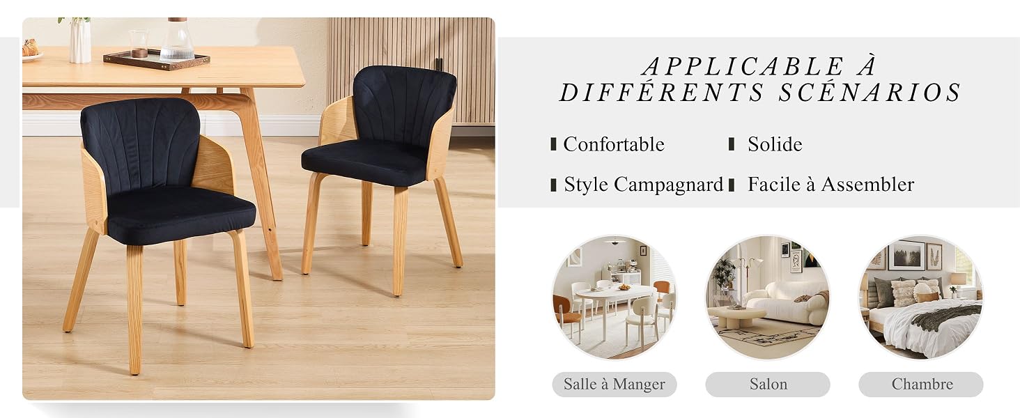 Chaise de Cuisine en velours