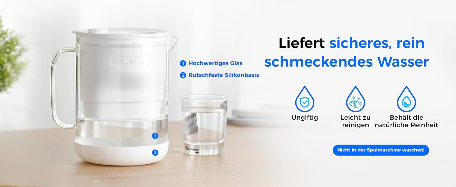 Carafe filtrante en verre