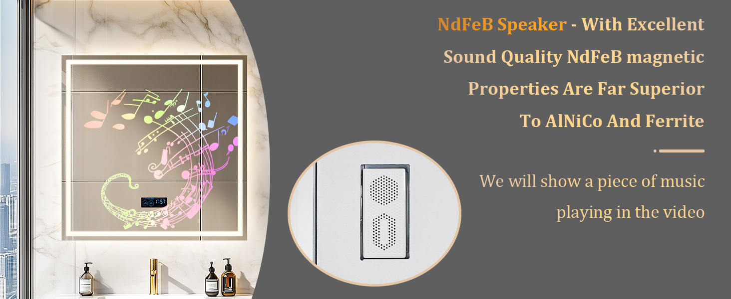 specchio Bagno con Luce Specchio Bagno LED con Bluetooth 3 Temperature Colore Dimmerabile 