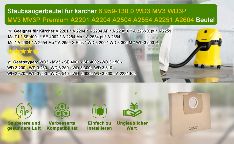 wd3 sac aspirateur