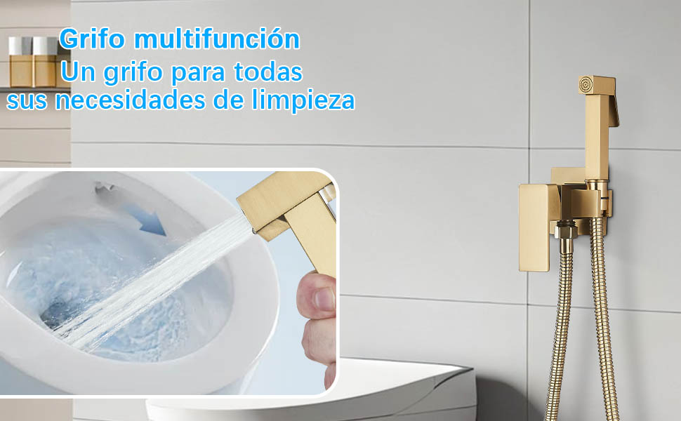 TVTIUO Juego Ducha Higienica para WC, Grifo Bidet para WC de Mano