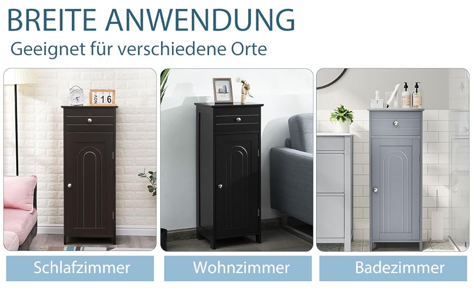 Badkommode Beistellschrank Standschrank Küchenschrank Kommode freistehend sideboard