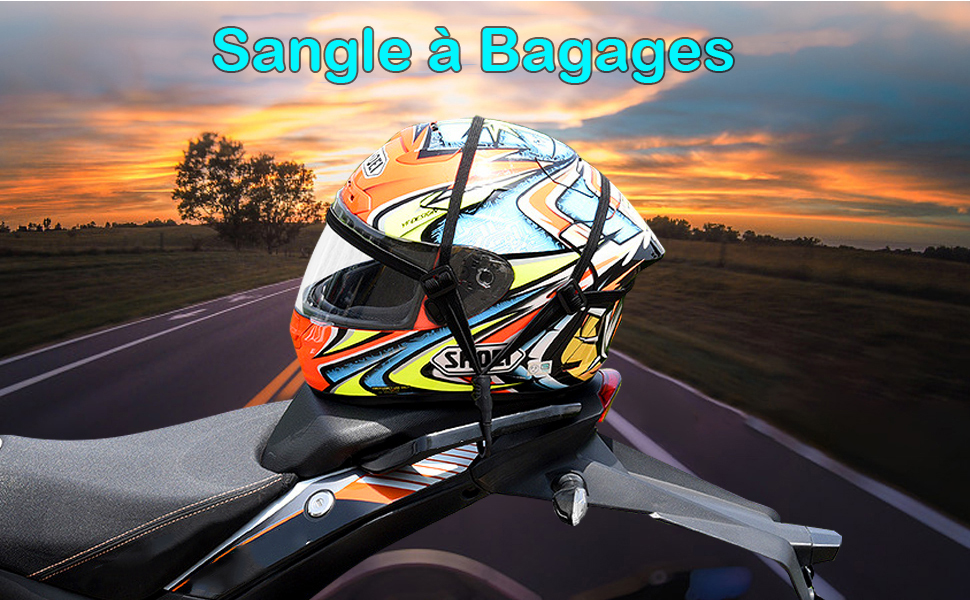  2 Pièces Sangle de Bagage avec Crochet pour Velo Moto