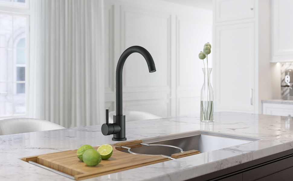 Robinet Cuisine Noir Acier inoxydable