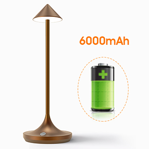Lámpara de mesa Hapfish LED recargable sin filtro, 6000 mAh