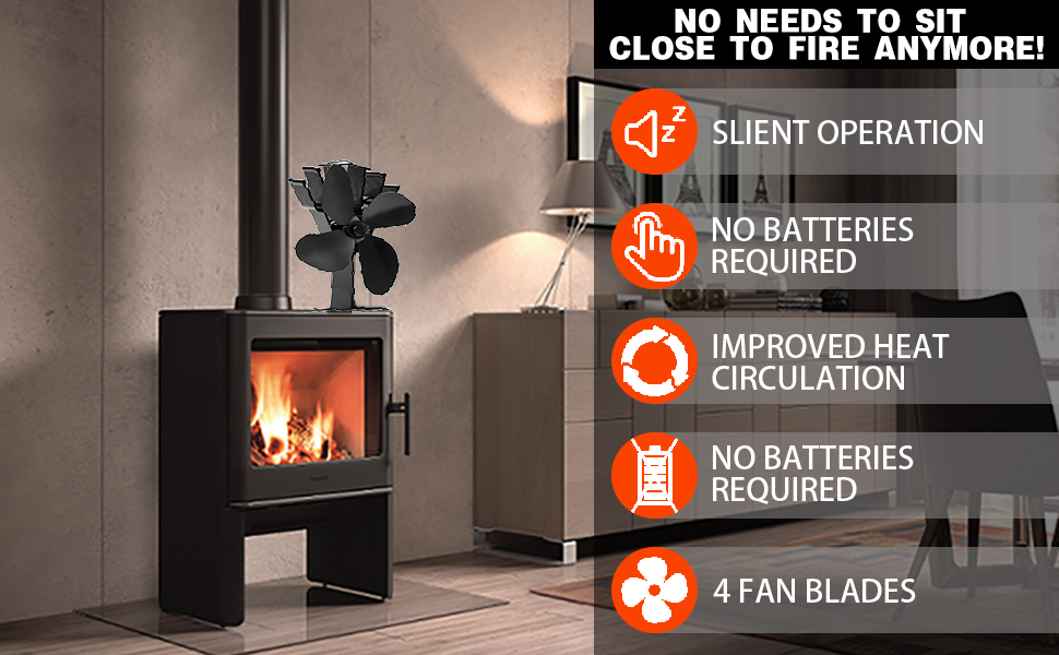 Ventilatore per stufa a 4 lame