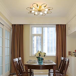 semi flush light fixture for dining room
