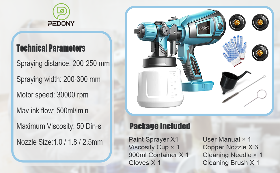 Cordless paint sprayer can be adjusted to 3 different spray patterns
