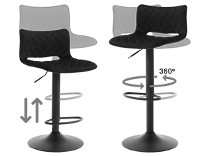 WOLTU Tabouret de Bar Pivotant. Tabouret Bar Réglable en Hauteur