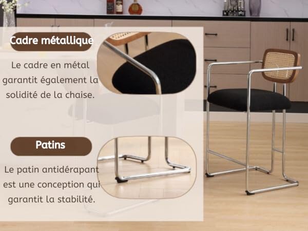 chaise bar avec dossier
