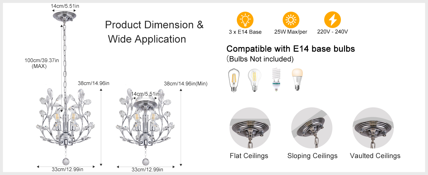 Modern Crystal Chandelier Ceiling Light
