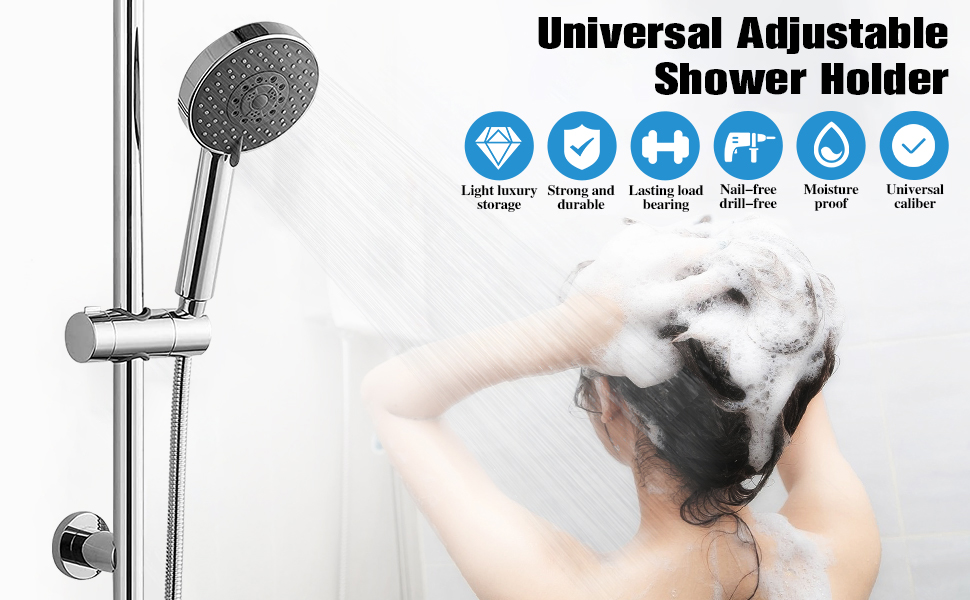 universal shower head with a shower head
