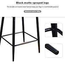 Breakfast stools with Sturdy Metal Legs