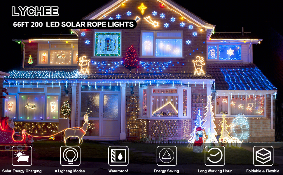 Guirlande lumineuse solaire 200 LED