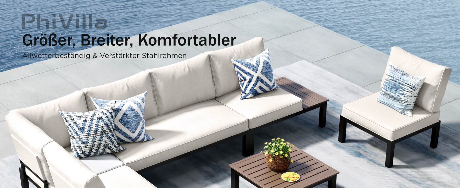 PHI VILLA Gartenmöbel Balkonmöbel Set