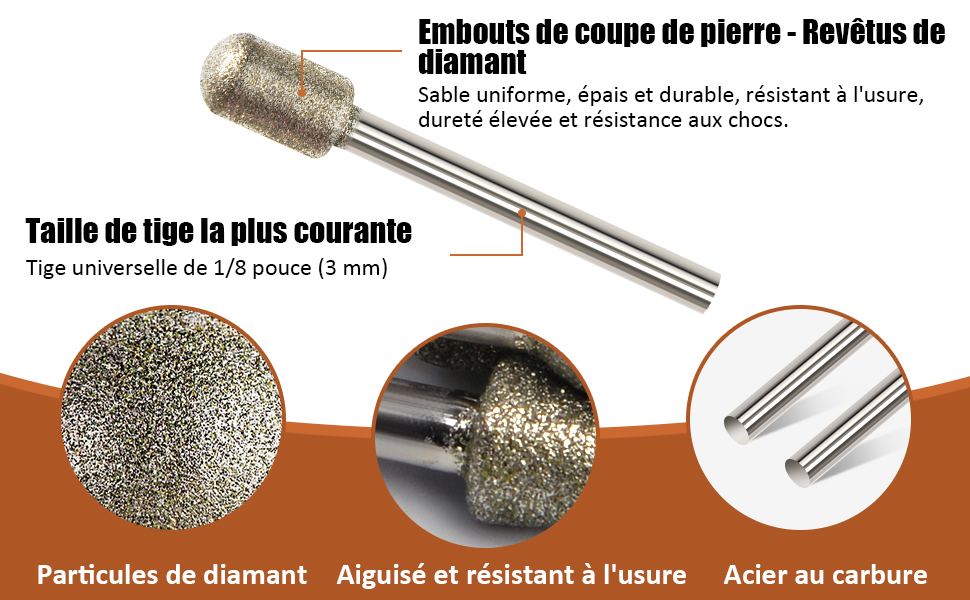 Le foret diamanté pour la pierre , Fraise diamantée pour les projets d'artisanat