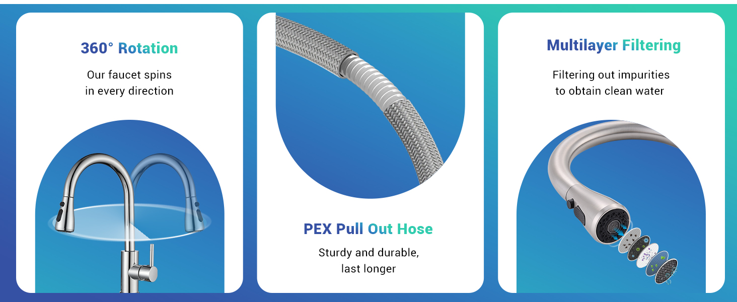 kitchen tap with pull out hose