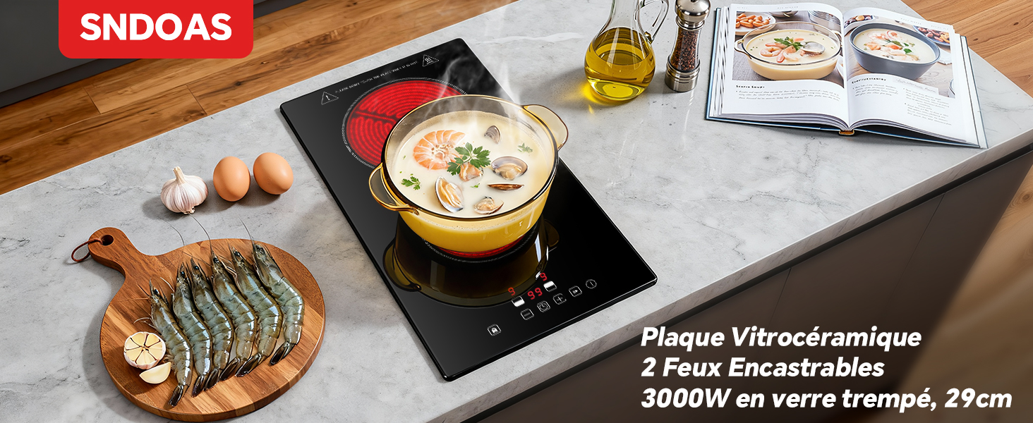 Le texte indique « SNDOAS ». Photographie culinaire montrant divers plats préparés, y compris ce qui semble être des sushis et des plats à l'assiette.