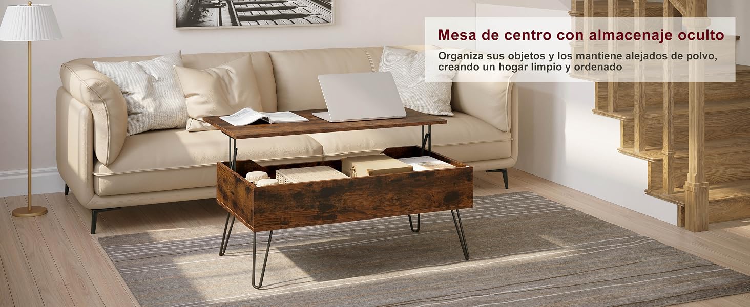 Mesa de centro elevable