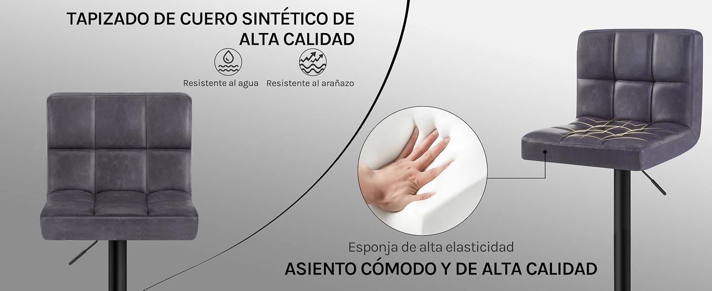 con paneles de asiento acolchados, que muestra de cerca la textura del material y las características de