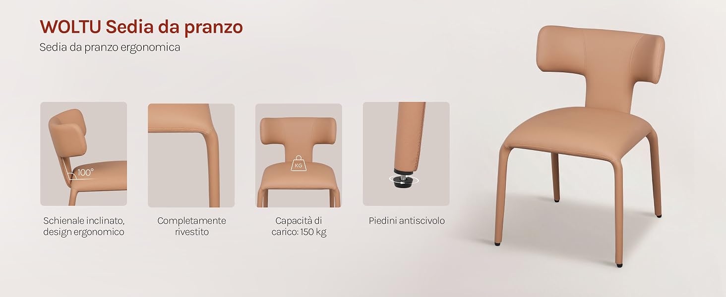 Il testo dice 'WC31c Sedia da pranzo'. Schema di assemblaggio simile che mostra i componenti della sedia in legno e la sedia assemblata finale da diverse angolazioni.