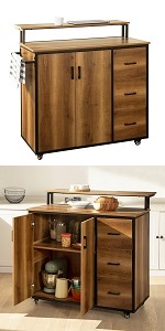 Isla de Cocina SoBuy KNL03-WN con Ruedas 107 x 45 x 93 cm, Pequeño  mobiliario, Los mejores precios