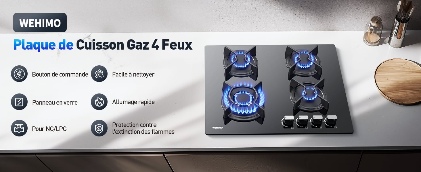Plaque gaz 60cm