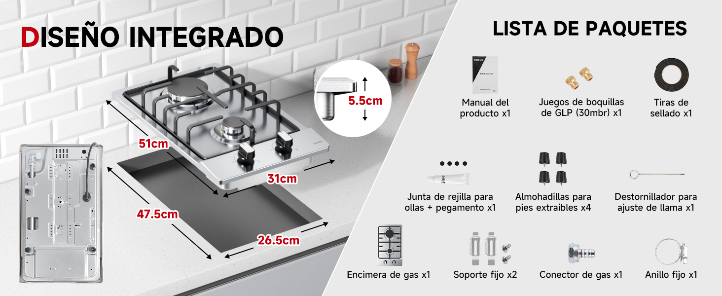 Placa de gas